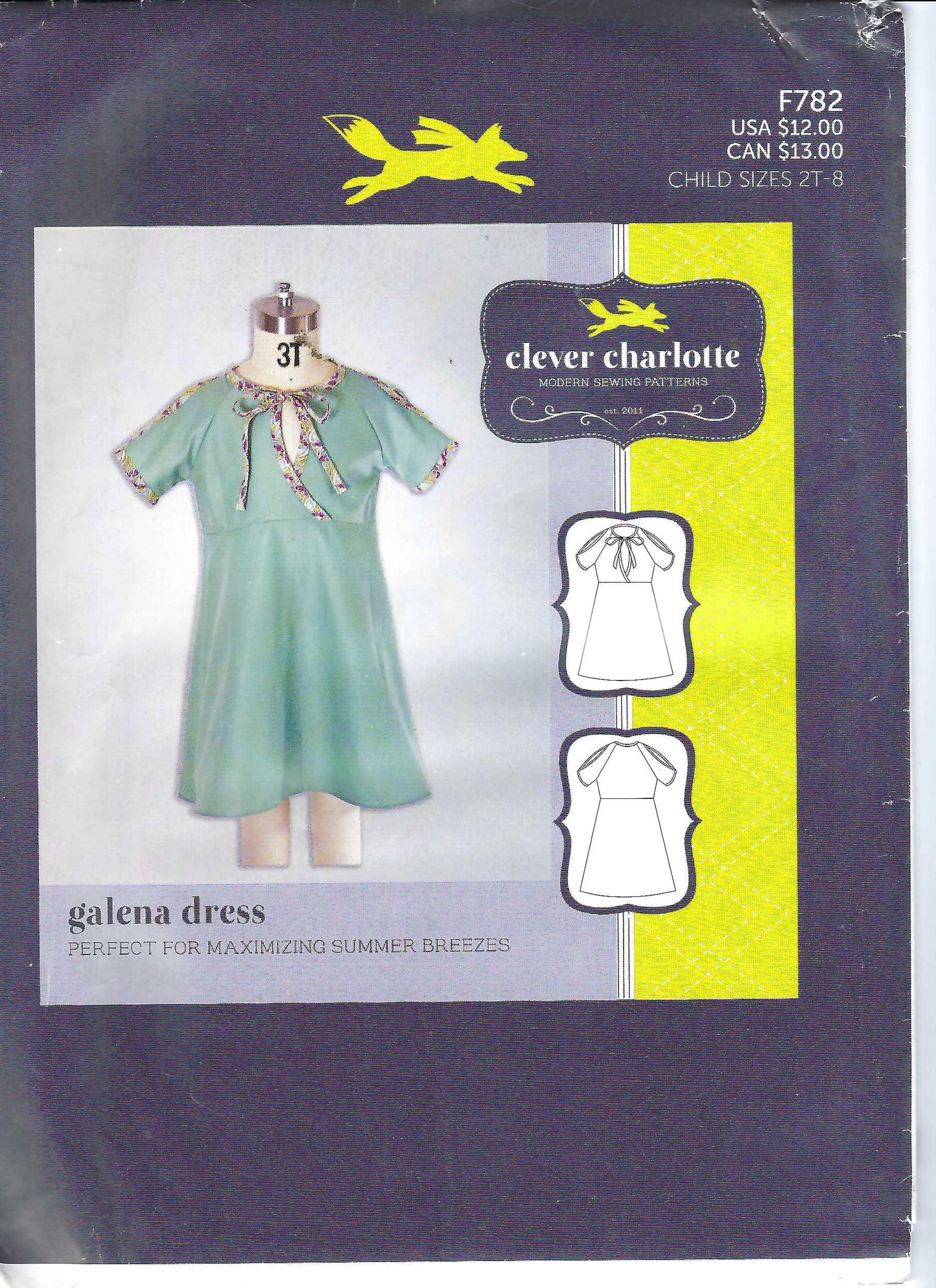 Uncut Clever Charlotte Sewing Pattern 782 Girl Galena Dress Sz - Etsy