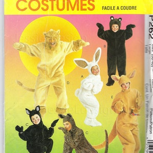 Uncut mccalls Sew sewing pattern 315 433 262 8953 Animal Costumes Bunny Bear Cat Lion Kangaroo  kid 6-8 adult 31 1/2-32  34-36 1/2 38-40 FF