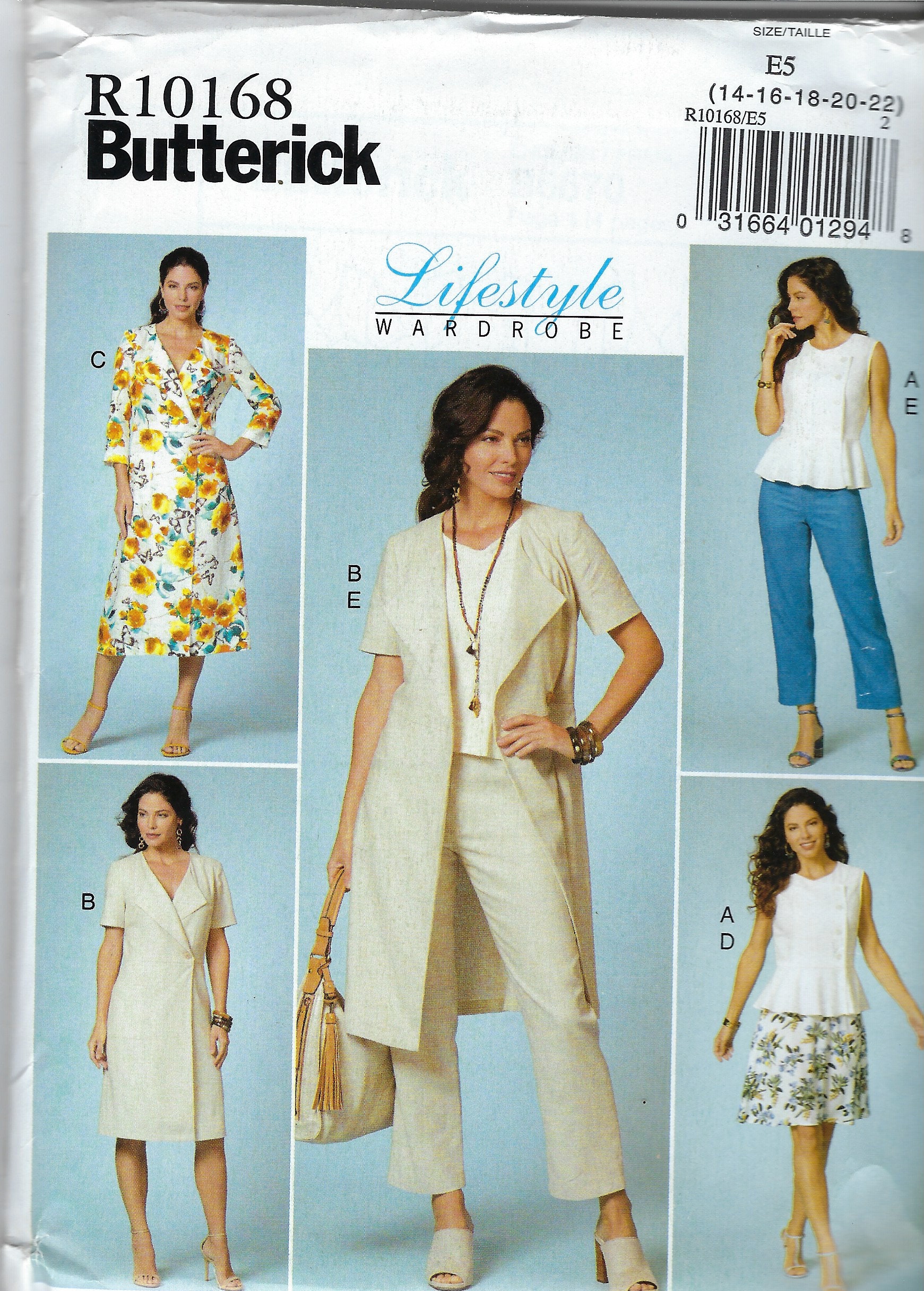 Uncut Butterick Sewing Pattern 10168 6670 Misses Top,dress,skirt and ...