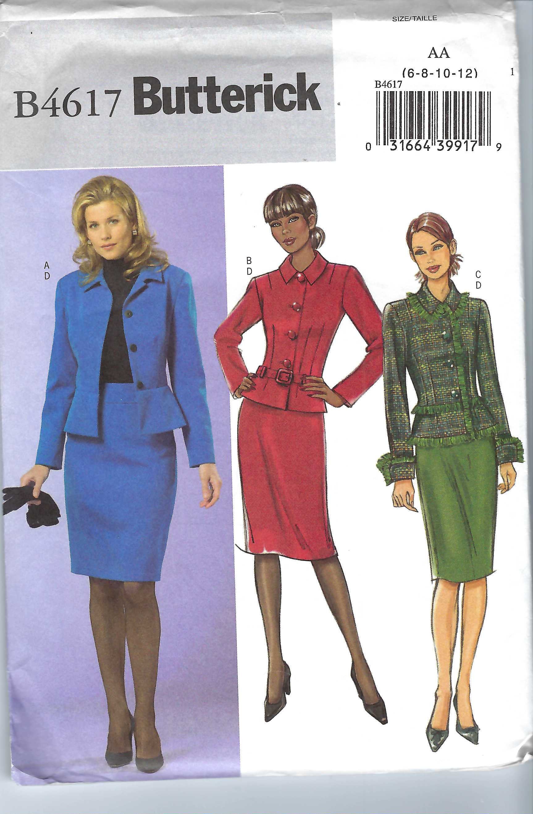 Uncut Butterick Sewing Pattern Skirt and Unlined Jacket Pattern ...