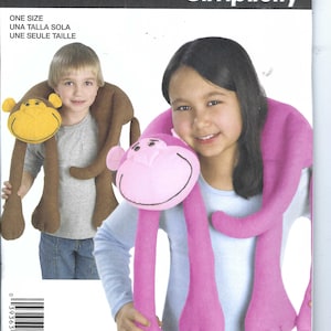 Patrón de costura de simplicidad sin cortar 2112 Patrón de costura de almohada de cuello de mono talla única FF