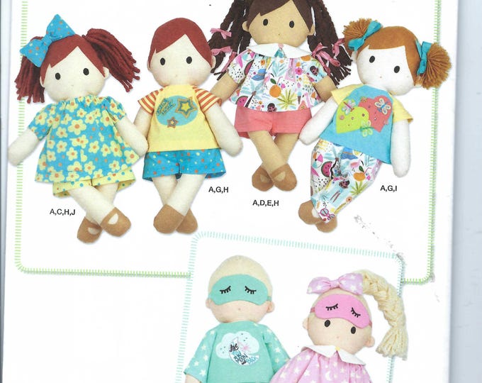 Uncut Simplicity Sewing Pattern 11292 9440 Plush Dolls With Clothes FF ...