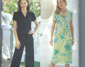 Ungeschnittenes vintage Butterick Schnittmuster 3135 Misses Petite Tie-Front Top Rock Hose David Warren A-Linie Rock Gr. 14-16-18 FF