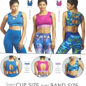 Girls Plus Size Sport Bra Sewing Pattern PDF, Sizes 8-10-12 