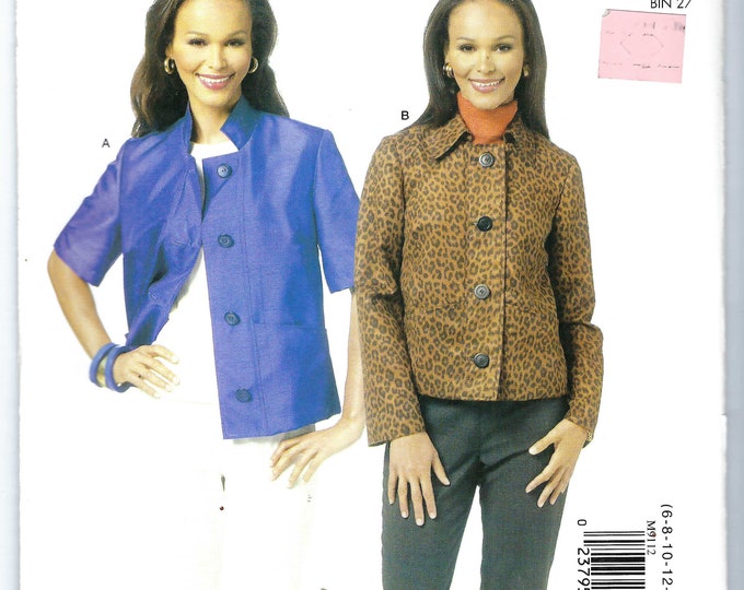 Uncut Mccalls Sewing Pattern 9112 Misses Jacket Size 6-20 Factory ...