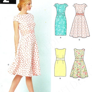 Uncut New Look sewing pattern 863 6447 Misses Dresses Full Slim Skirt Size 8-20  FF