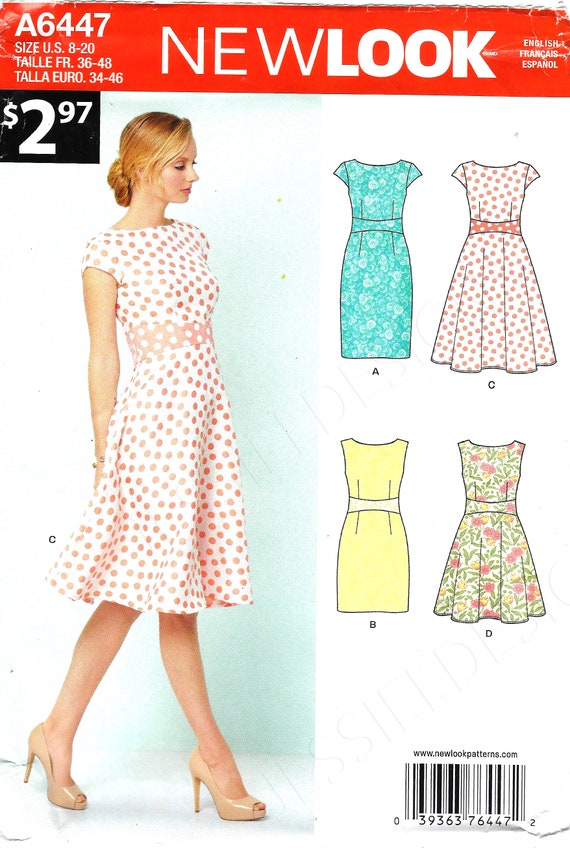 Uncut New Look Sewing Pattern 863 6447 Misses Dresses Full - Etsy