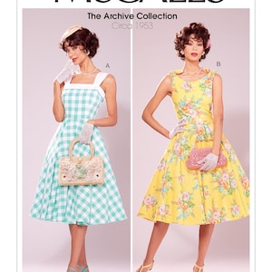 Uncut McCalls sewing pattern 7599 M7599 Misses' Vintage 1950's Dresses Sizes: A5 6-8-10-12-14 14-16-18-20-22 FF