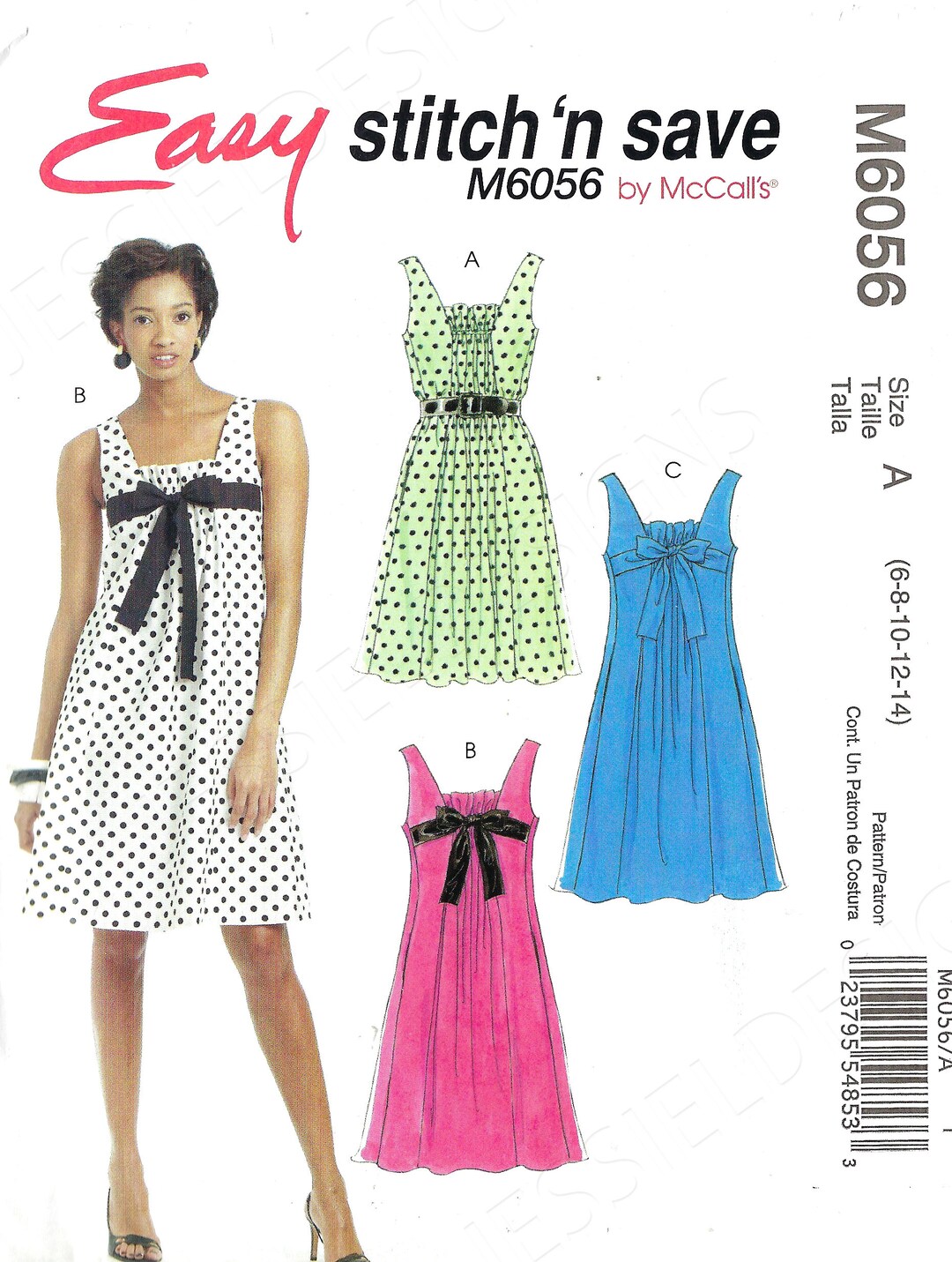 Uncut Mccalls Sewing Pattern 11887 8406 Misses Dress Size 6-14 -  in  2023