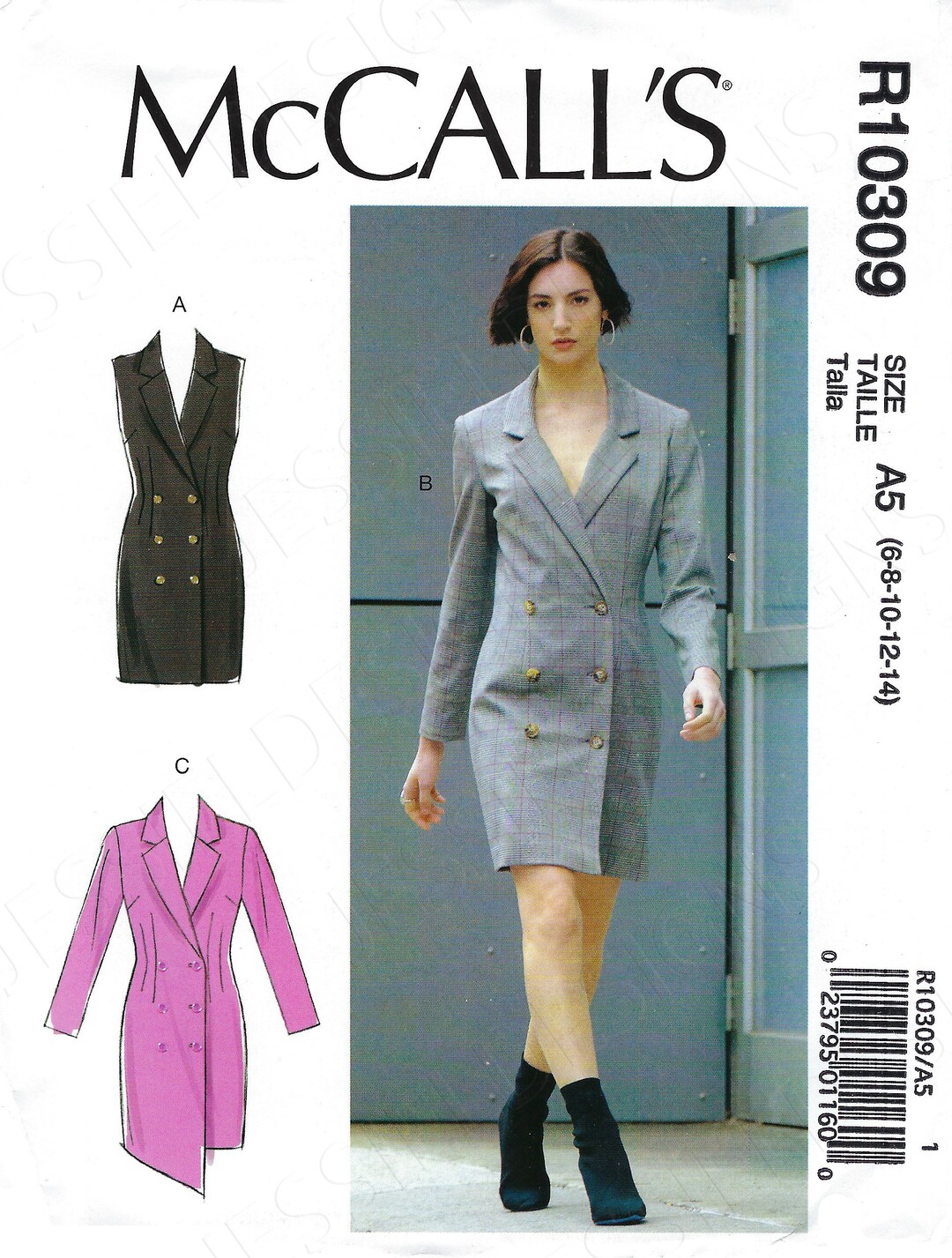 Uncut Mccalls Sewing Pattern Pattern 7997 10309 M7997 Misses' Dresses ...