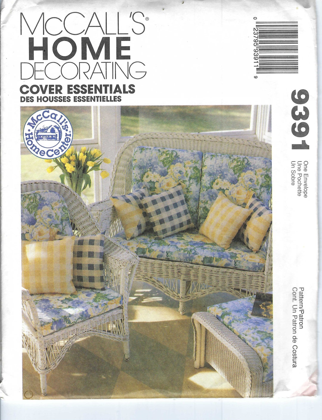 Uncut Mccalls Sewing Pattern 9391 Cover Essentials Wicker Patio