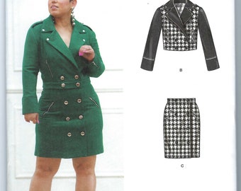 Uncut Simplicity Pattern 9638 Misses' Jackets and Skirt by Mimi G size 6-14 16-24 FF
