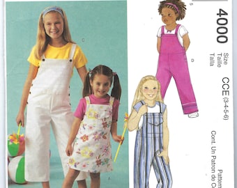McCalls Schnittmuster Kleinkind Mädchen Pullover und Jumpsuit Schnittmuster 4000 Größe 3 4 5 6 7-12 10-14 FF