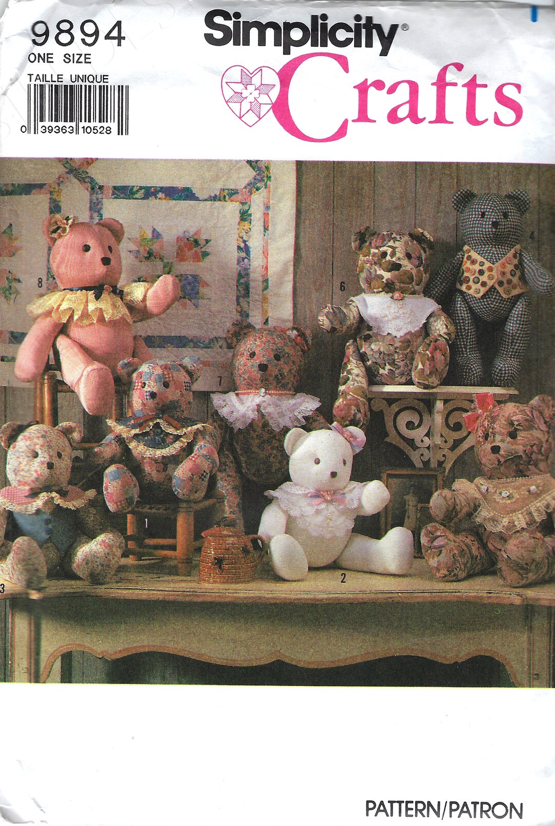 Uncut Vintage Simplicity Sewing Pattern 9894 Teddy Bear in Two Size ...