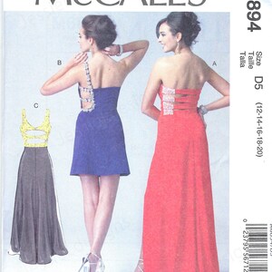 Uncut mccalls Sewing Pattern 6894 Women's Formal Dress Size 4-12 12-20 FF