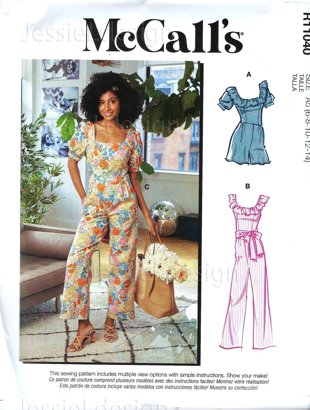 Uncut Mccalls Sewing Pattern 11040 8203 Misses Romper Jumper and Sash ...
