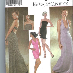 Uncut vintage Simplicity Sewing 9973 Sewing pattern halter strapless dress. Size 3/4-9/10 FF