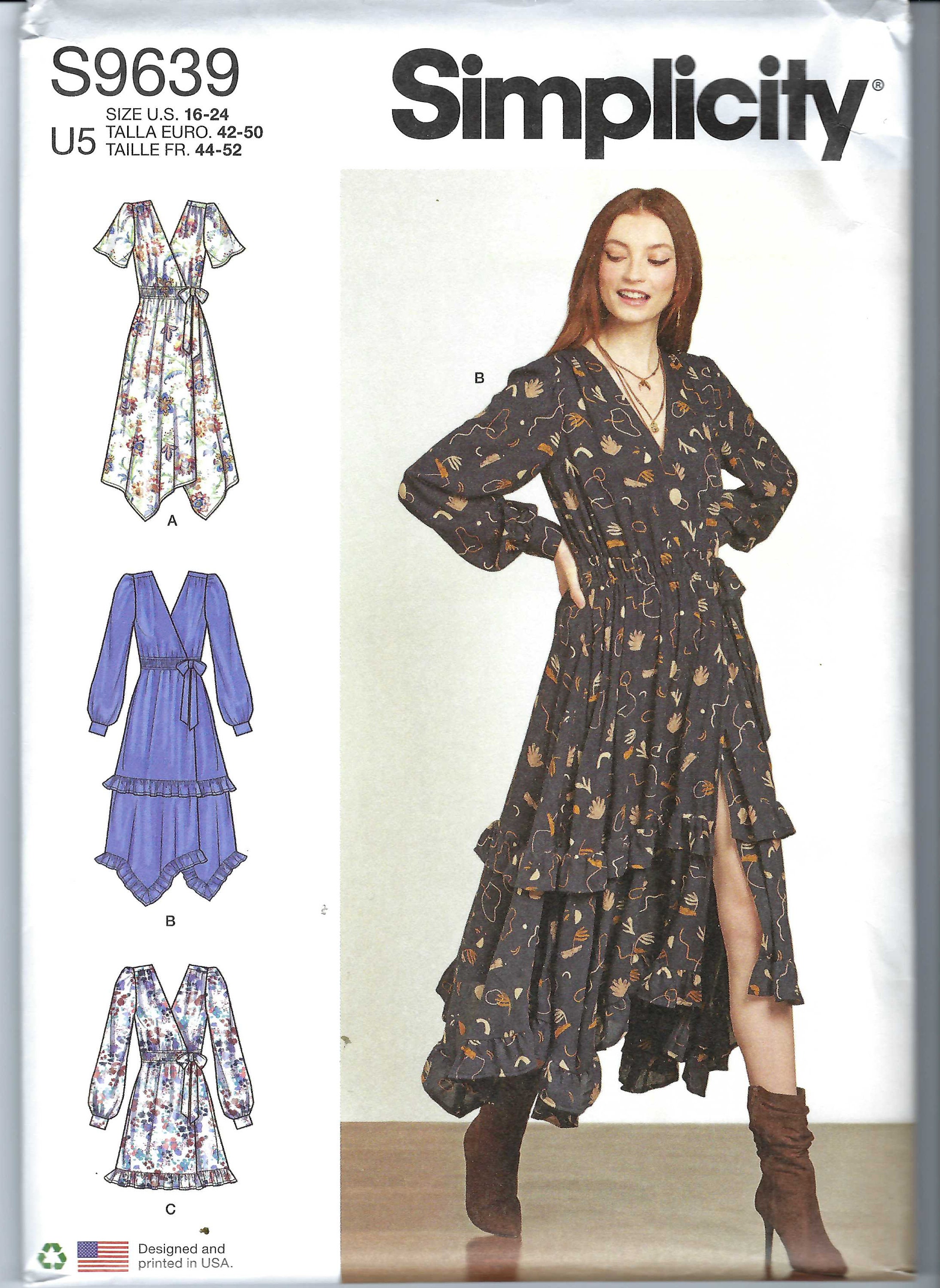 Patron De Robe Simplicity 9600 – Taille 10-12-14, Multi-modèles, Non Découpé