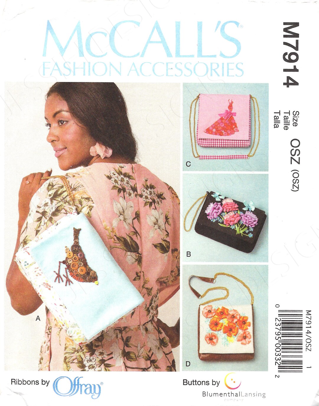 Uncut Mccalls Sewing Pattern 7914 M7914/r10203~handbag Pattern~4 ...
