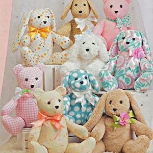 S8155, Simplicity Sewing Pattern Stuffed Bears with Clothes