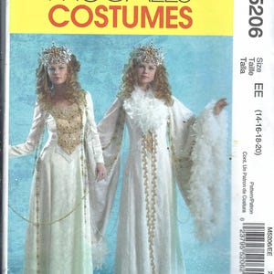 Cartamodello McCall's 5206 per costume da regina delle nevi, taglia 14-20, non tagliato.