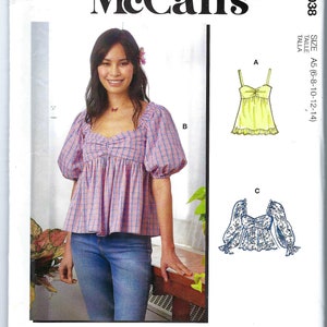 UNCUT Mccalls Sewing Pattern 11038 8199  Misses' Tops size 6-14 16-24 FF