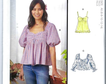 UNCUT Mccalls Sewing Pattern 11038 8199  Misses' Tops size 6-14 16-24 FF