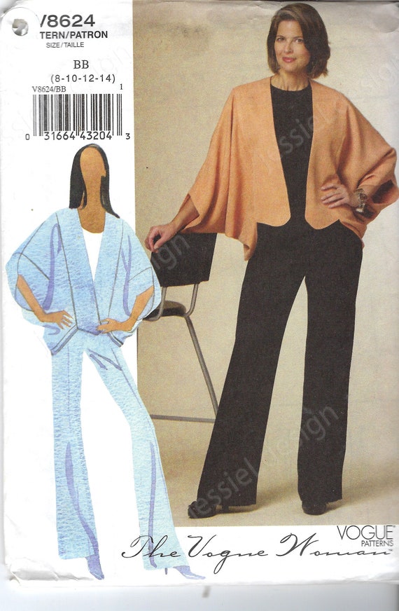 Uncut Vogue Sewing Pattern 8624 Size 8-10-12-14 16-24 Misses | Etsy