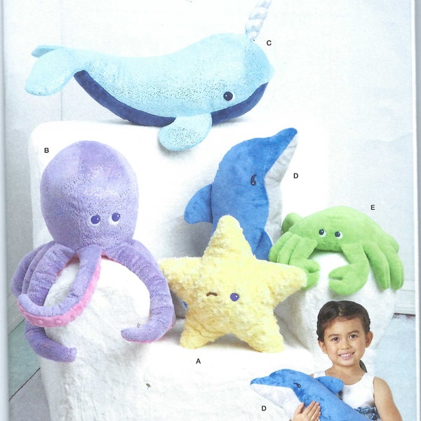 UNCUT Simplicity sewing pattern 9570 11469 Stuffed Sea Creatures  ff