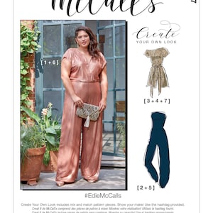 Uncut McCall's sewing pattern 8047 8047 10447 EdieMcCalls  Misses' & Women's Romper, Jumpsuit  Sash size 8-16 18-24 FF