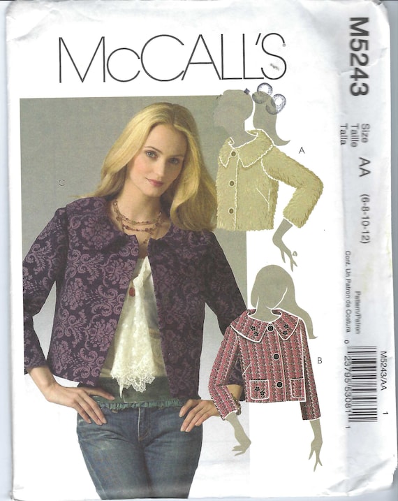 Uncut Mccall Sewing Pattern 5243 Jacket Misses Size 6-8-10-12 - Etsy