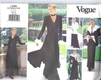 Vogue 8943 Vintage 80s Loose Dress Tunic Big Patch Pockets Original Sewing Pattern SIZE 14 16 18 B36 38 40