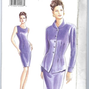 Uncut vogue sewing pattern Sz 8/10/12  14-16-18 9287 - Misses&#39; Tapered, Lined Sleeveless Dress and Lined Jacket with Waist Tucks  FF