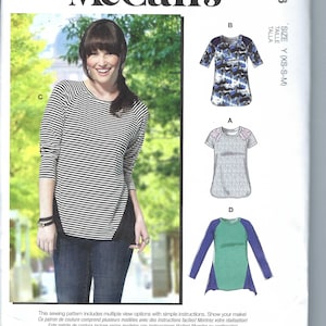 Uncut  Mccalls sewing pattern 7286 Size xs-s-m L-xl-xxl Easy to Sew Knit Pullover Raglan Sleeve Top, Pullover Stretch Knit Tunic Top FF