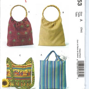 Uncut mcCalls Sewing Pattern 4753 Easy Stitch N Save Purses Handbags 3 Styles FF