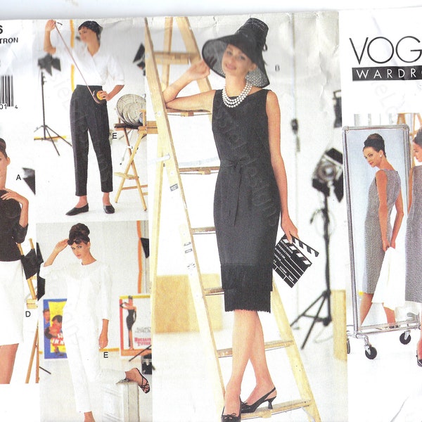 Ongesneden vogue naaipatroon 2396 OOP Garderobe Sz 6-8-10 18-20-22 Audrey Hepburn Style little black dress FF