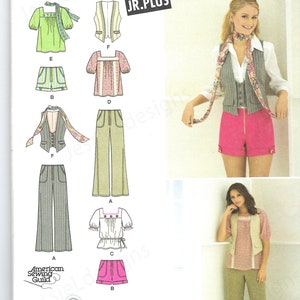 Simplicity Sewing Pattern 2665, Juniors' Pants, Shorts, Vest, Top ...