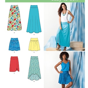 Uncut Simplicity Sewing Pattern 1616 Easy Summer Skirts Yoked Waist Hi ...