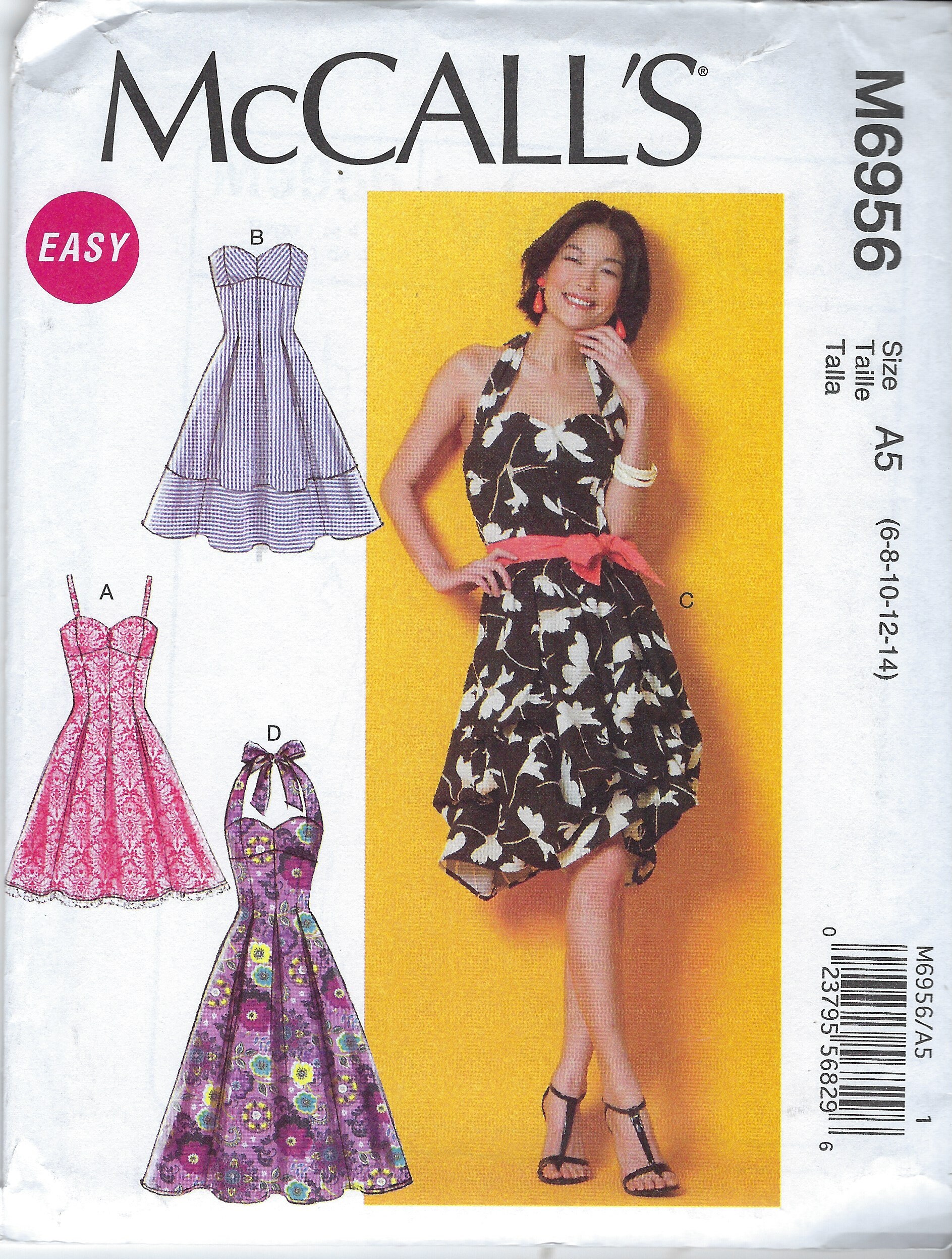 8724 McCalls Sewing Pattern Uncut Misses Semi Fitted Dress Size 10 12 14