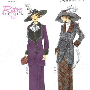 Uncut butterick Sewing Pattern 6108 Misses&#39; Jacket, Bib and Skirt Sewing Pattern size 6-14 14-22 Folded