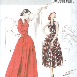 Uncut butterick Sewing Pattern 4919 Retro ’52 Halter Evening Dress Size 6-12  14-16-18-20 FF