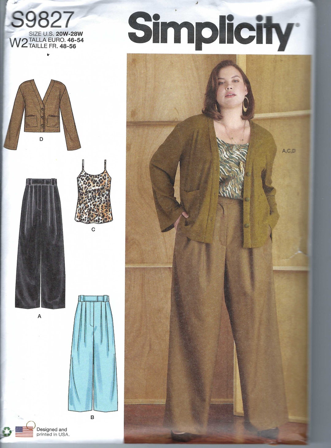 Uncut Simplicity Sewing Pattern Women's Pants Two Lengths, Camisole and ...