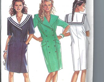 Uncut  vintage new look Sewing Pattern Size 6 - 18, New Look 6532, double breasted dress FF