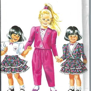 Uncut vintage sewing Simplicity 7534 Child&#39;s Pants Skirt Top Jacket Size 5-6X  FF