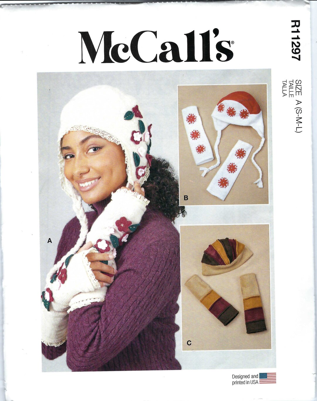 Uncut Mccalls Sewing Pattern Womens Hats and Gloves, Fingerless Gloves ...