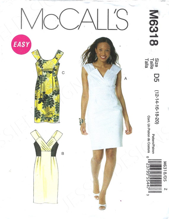 Uncut Mccalls Sewing Pattern 6318 Misses' Dress Sewing | Etsy