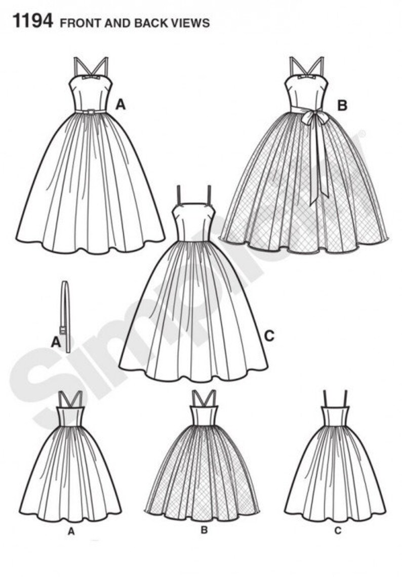 Uncut Simplicity Sewing Pattern 427 1194 Womens Fit and Flared Dress in ...
