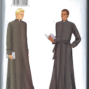 Uncut Butterick Sewing Pattern 6844 Priest Clergy Cassock
