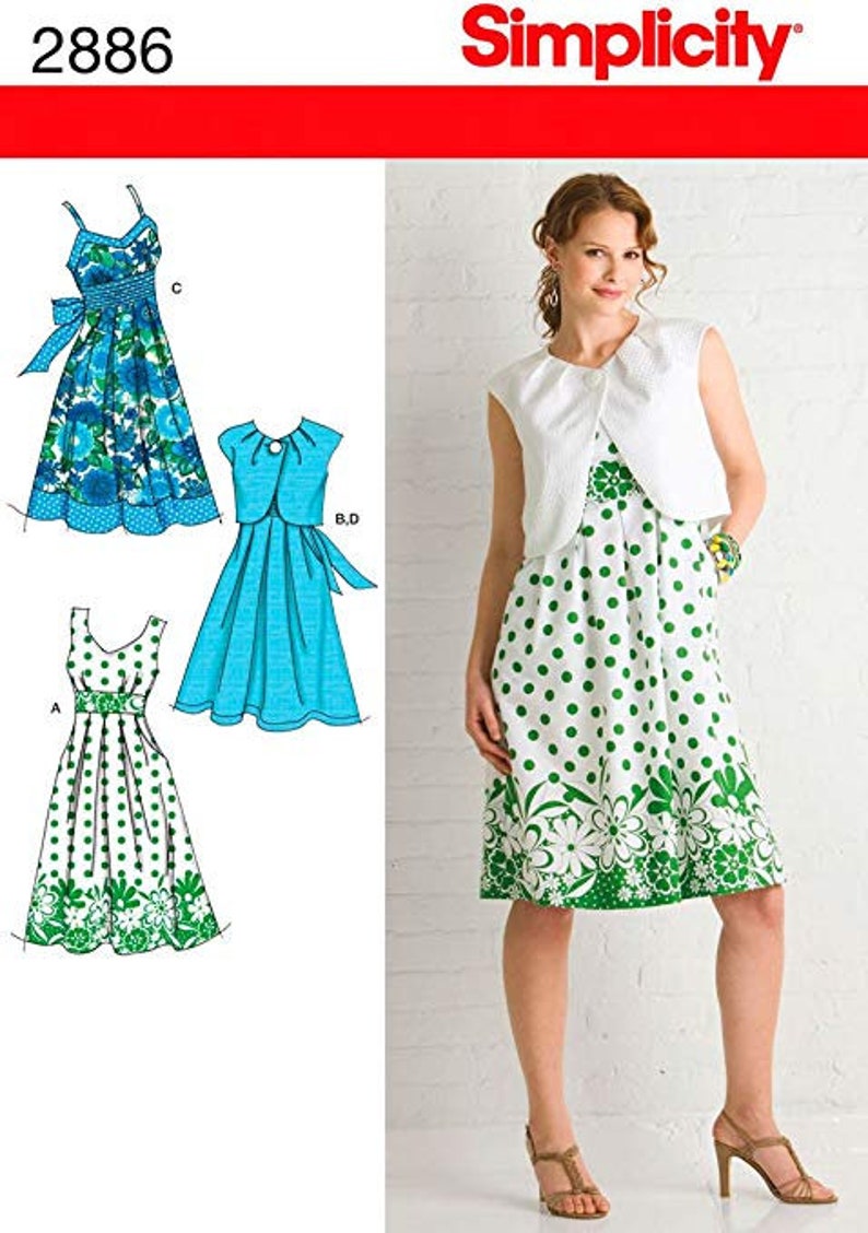Uncut Simplicity Sewing Pattern Simplicity Pattern 2886 Dress Etsy