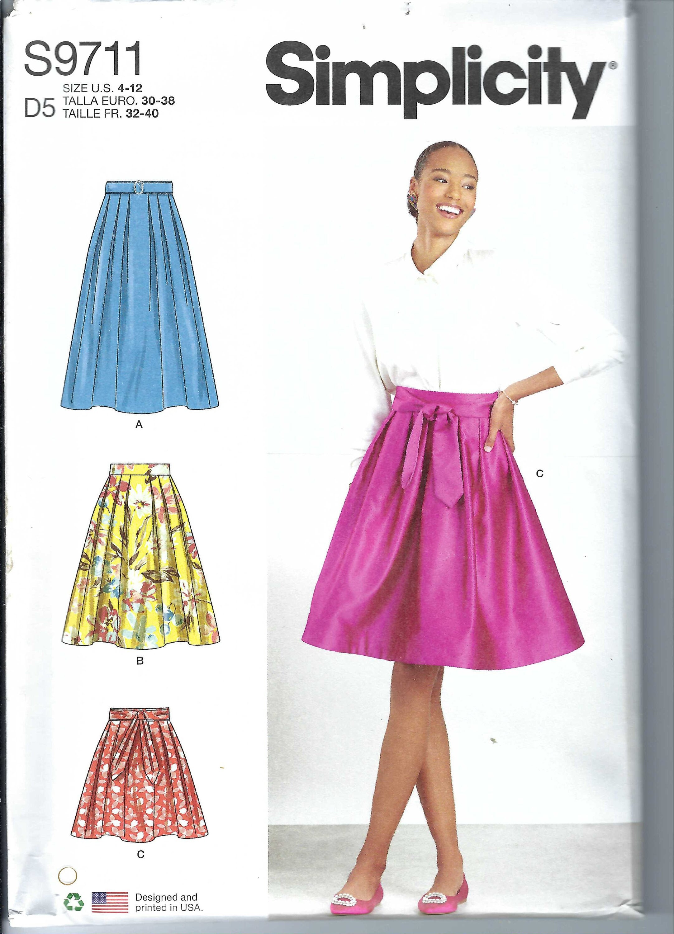 Uncut Simplicity Sewing Pattern Misses Pleated SKIRTS 11691 9711 size 4 12 14 22 FF